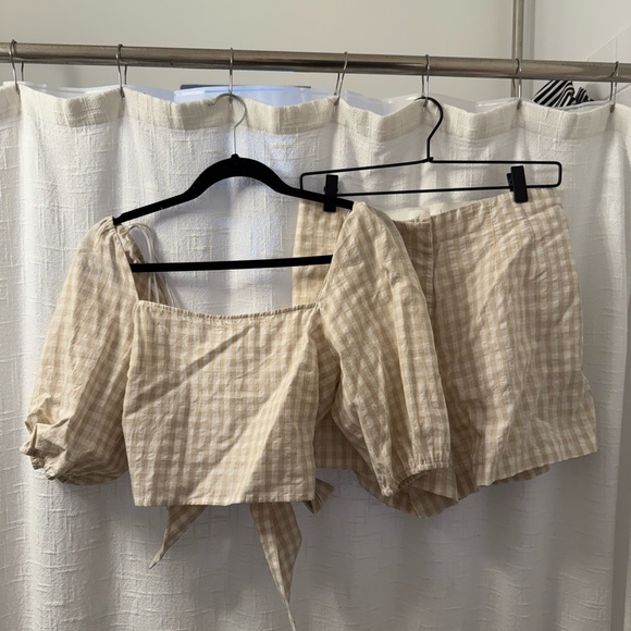 H&M Tops - Plaid Crop Top and Skirt Set